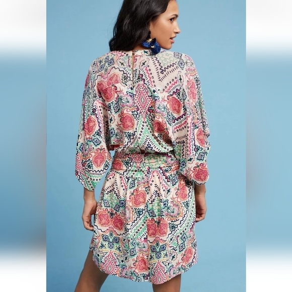Anthropologie Maeve Multicolored Siya Kimono Dress Size 14 - Picture 15 of 15